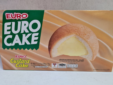 Euro, Puff Cake Custard Cream, Original, 204g. (12x17g.)
