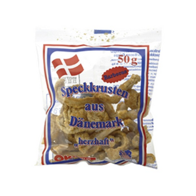 OK SNACKS, Fried Pork Rind (cracking), BBQ Flavour, 50g.