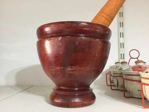 Wooden  Mortar & Pestle, Ø27cm. 1 Set