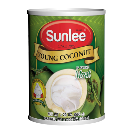 SUNLEE, Young Coconut 'Meat' in Syrup, 565g.