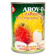 Aroy-D, Rambutan w/Pineapple in Syrup. 565g.