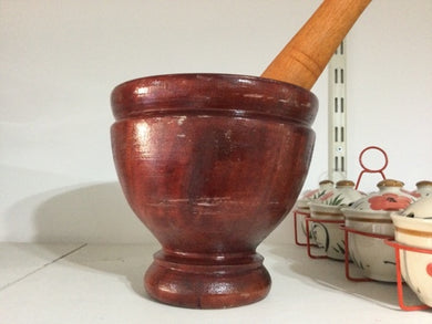 Wooden Mortar & Pestle Ø15cm, (1set).