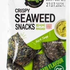CJ BIBIGO, Crispy Seaweed Snacks Wasabi, 5g