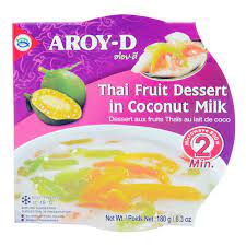 Aroy-D, Frozen Mixed Thai Fruit Dessert in Coconut Milk, 180g.