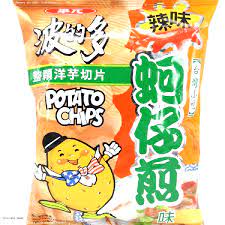 KDN, Potato Chips, Spicy Oyster Omelet Flavour, 43g.