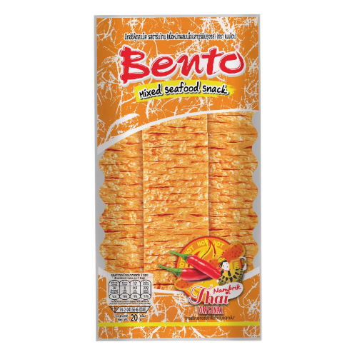 Bento Brand, Mixed Seafood Snack, Namprik Thai Original, 20g.