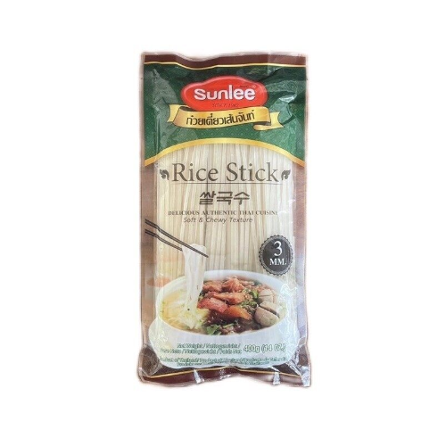 Sunlee, Rice Stick, Straight, 3mm, 400g.